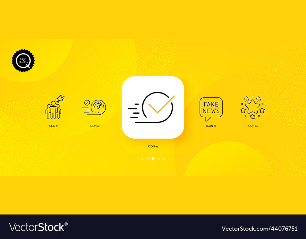 Fake news checkbox and stars minimal line icons