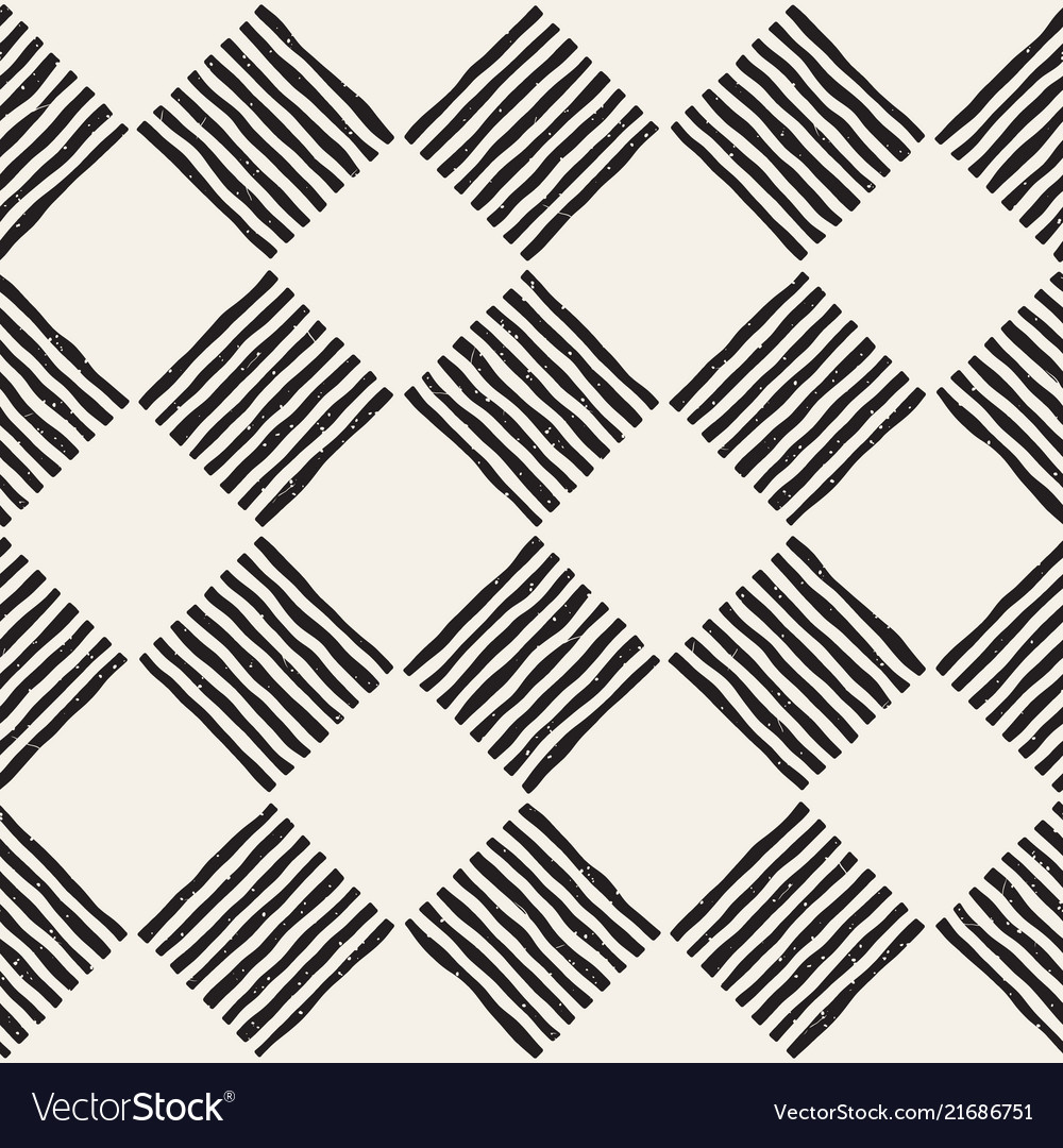 Hand drawn seamless repeating pattern with checker