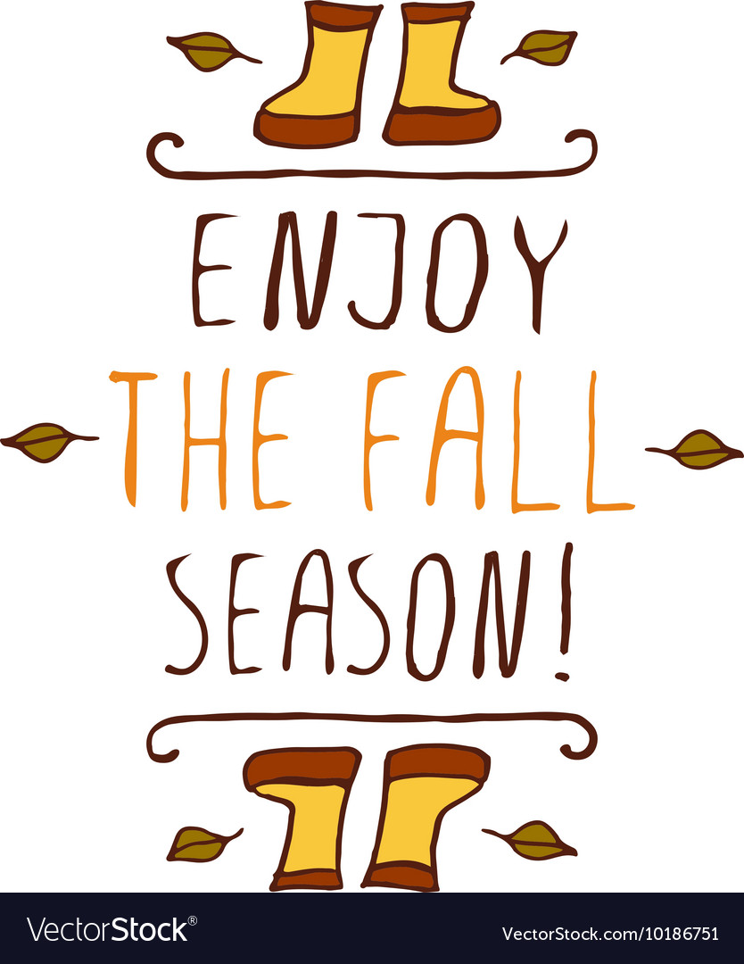 Handdrawn autumn element with text