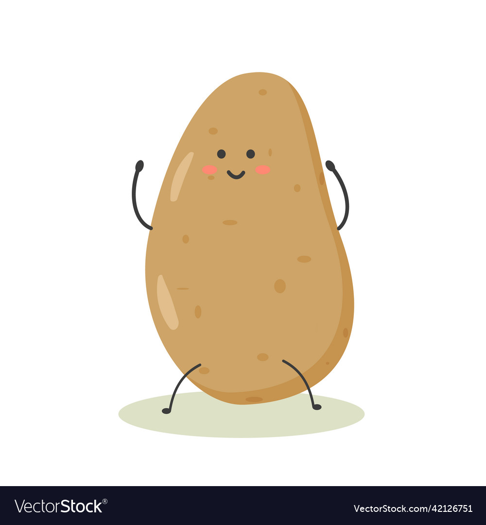 Healthy vegetables cute kawaii juicy ripe potatoes