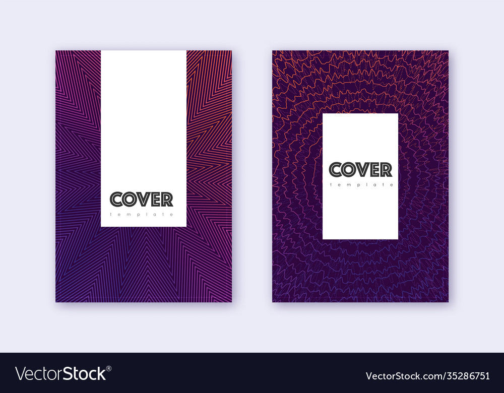 Hipster cover design template set violet abstract