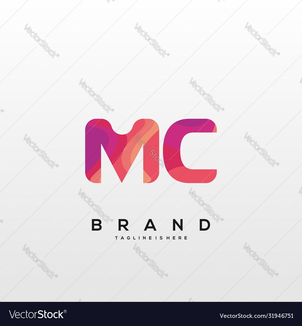 Mc initial logo with colorful template