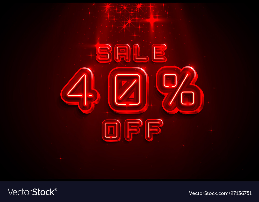 Neon Frame 40 aus Text Banner Nacht Schild vector image Neon Frame 40 aus Text Banner Nacht Schild