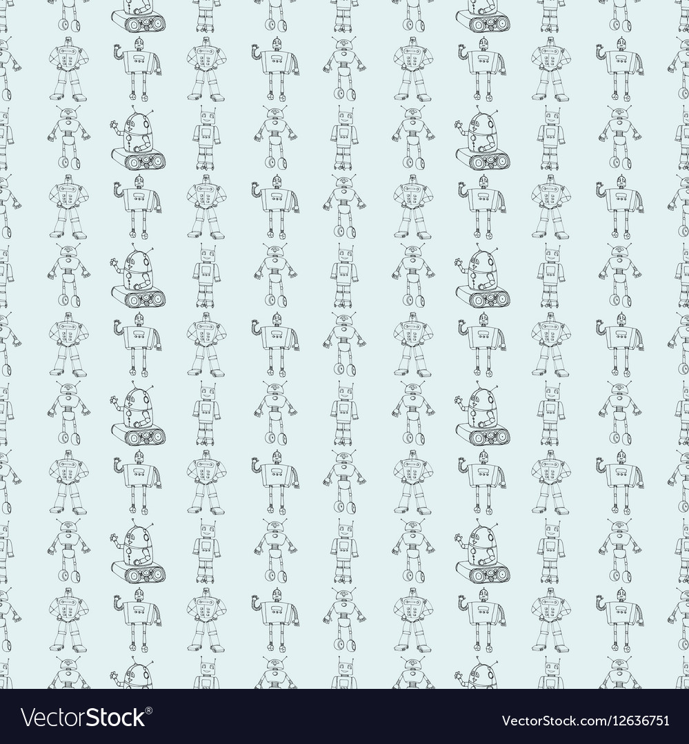 Robot doodles pattern