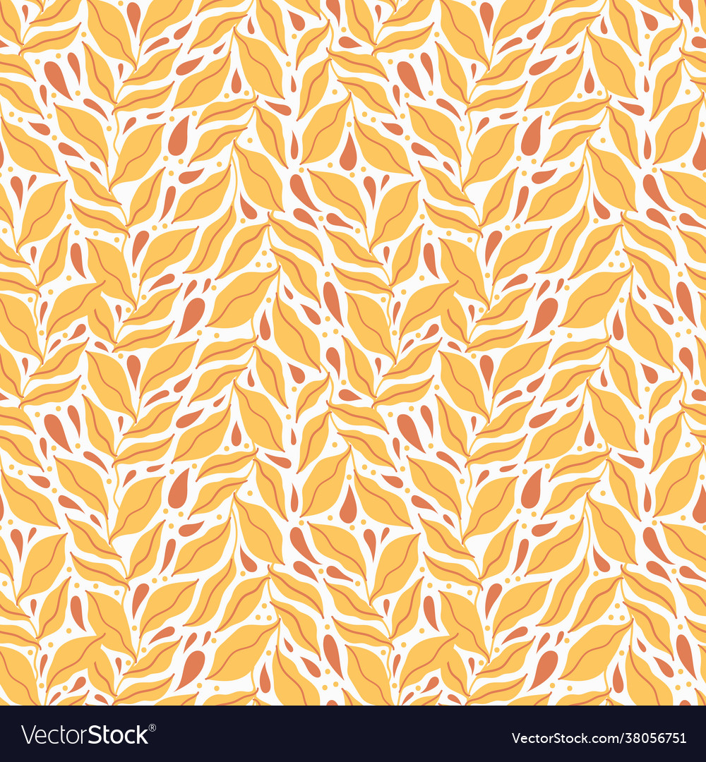 Seamless pattern leaves plant floral motif nature Vector Image