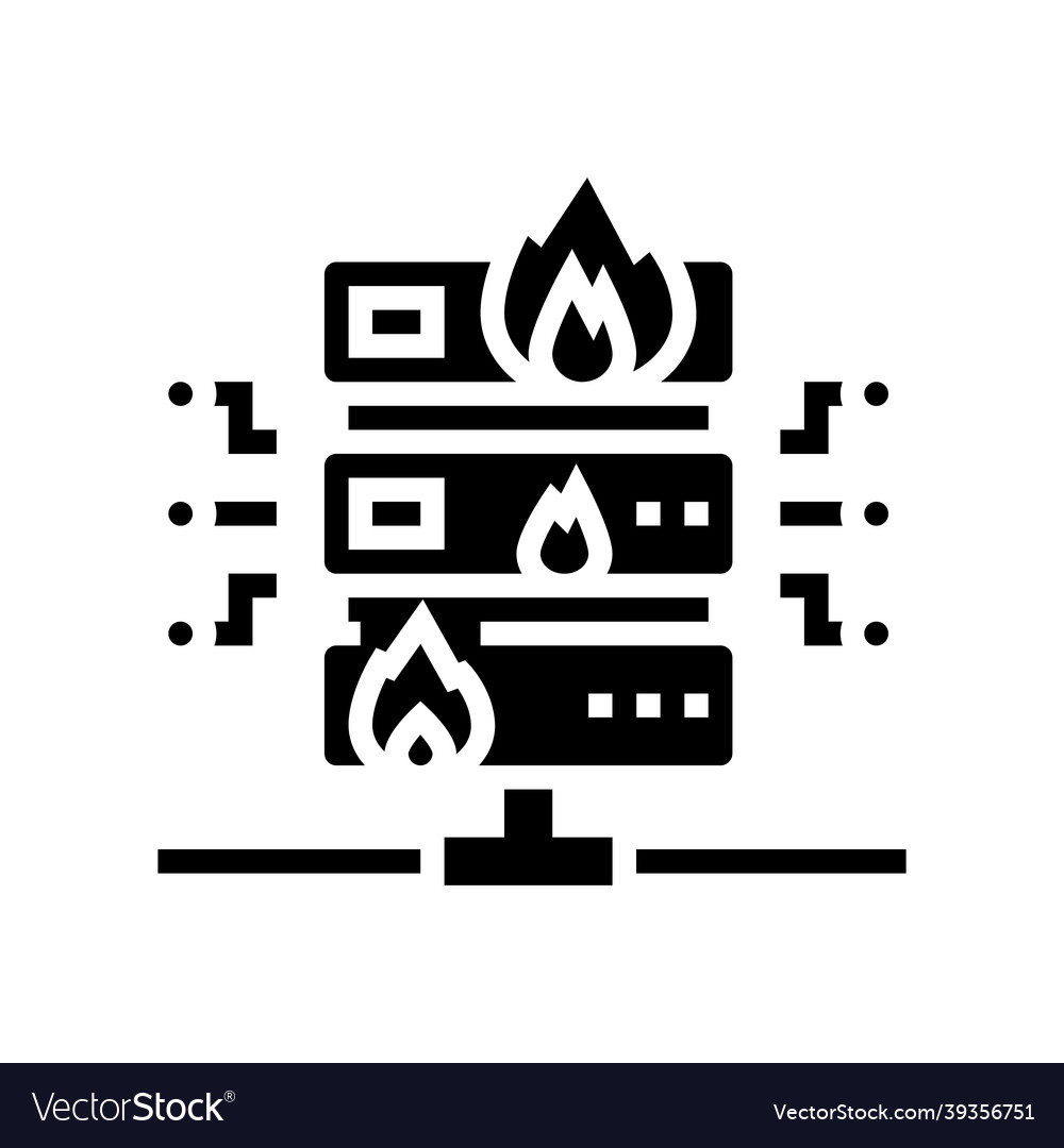 Server Feuersicherheit System Glyph Symbol