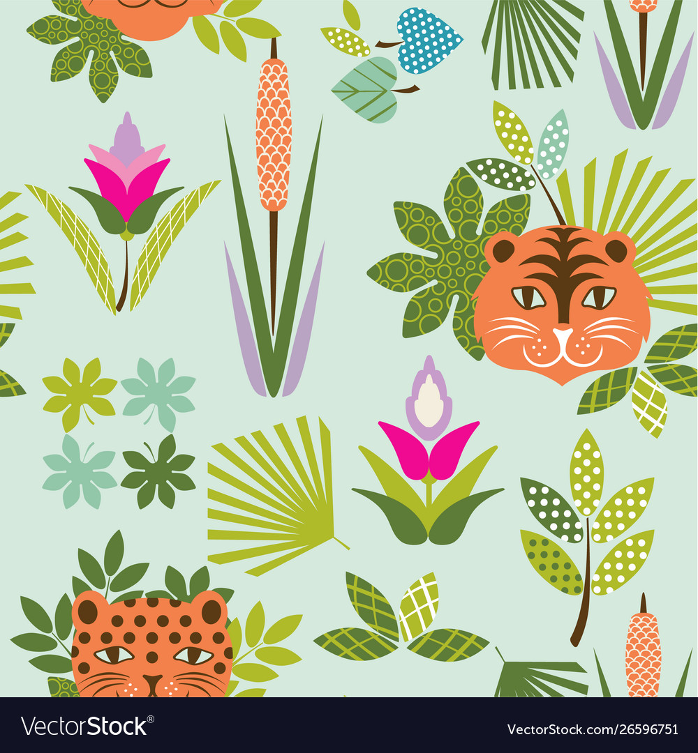 Tiger and leopard pattern geometric style design