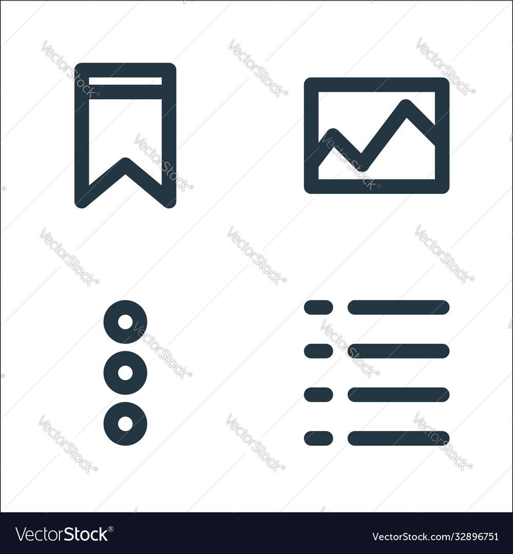 User interface line icons linear set quality vector image User interface line icons linear set quality