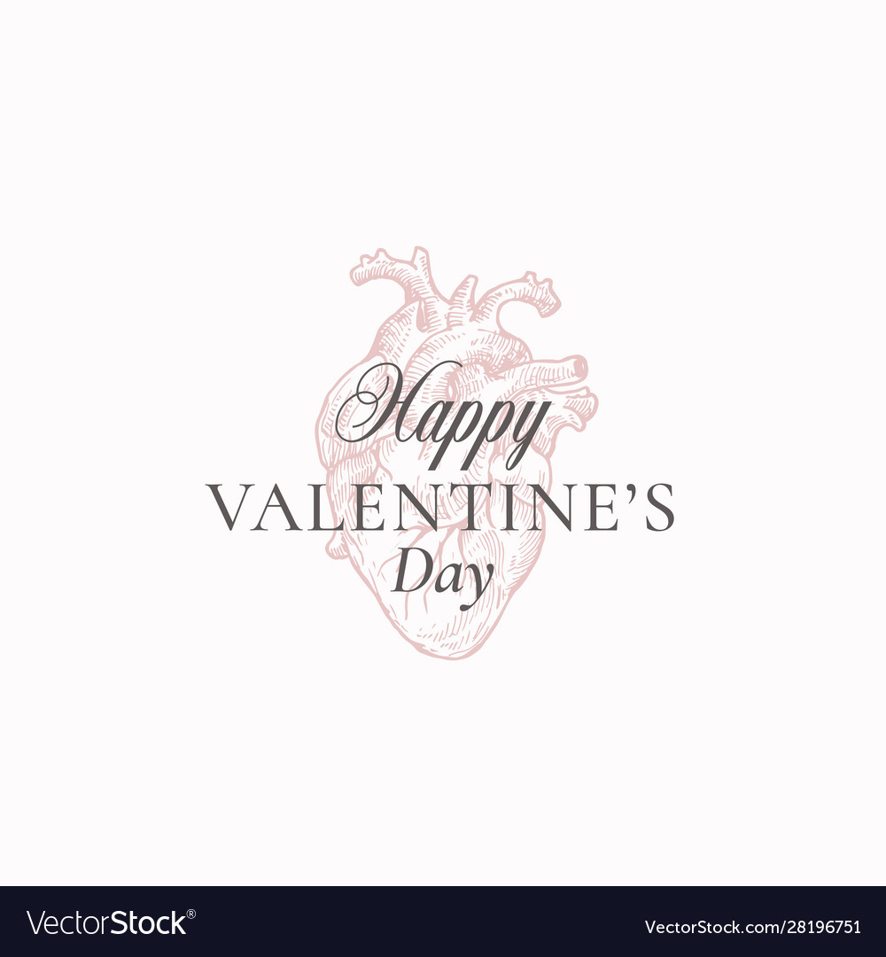 Valentines day abstract greeting sign vector image Valentines day abstract greeting sign