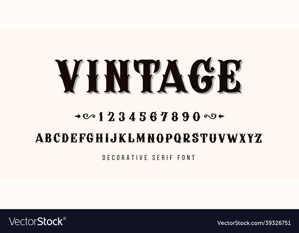 Vintage style letters victorian alphabet vector image Vintage style letters victorian alphabet