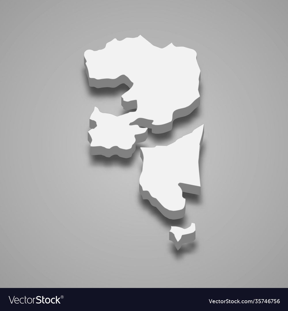 3d isometric map fujairah is a emirate Royalty Free Vector