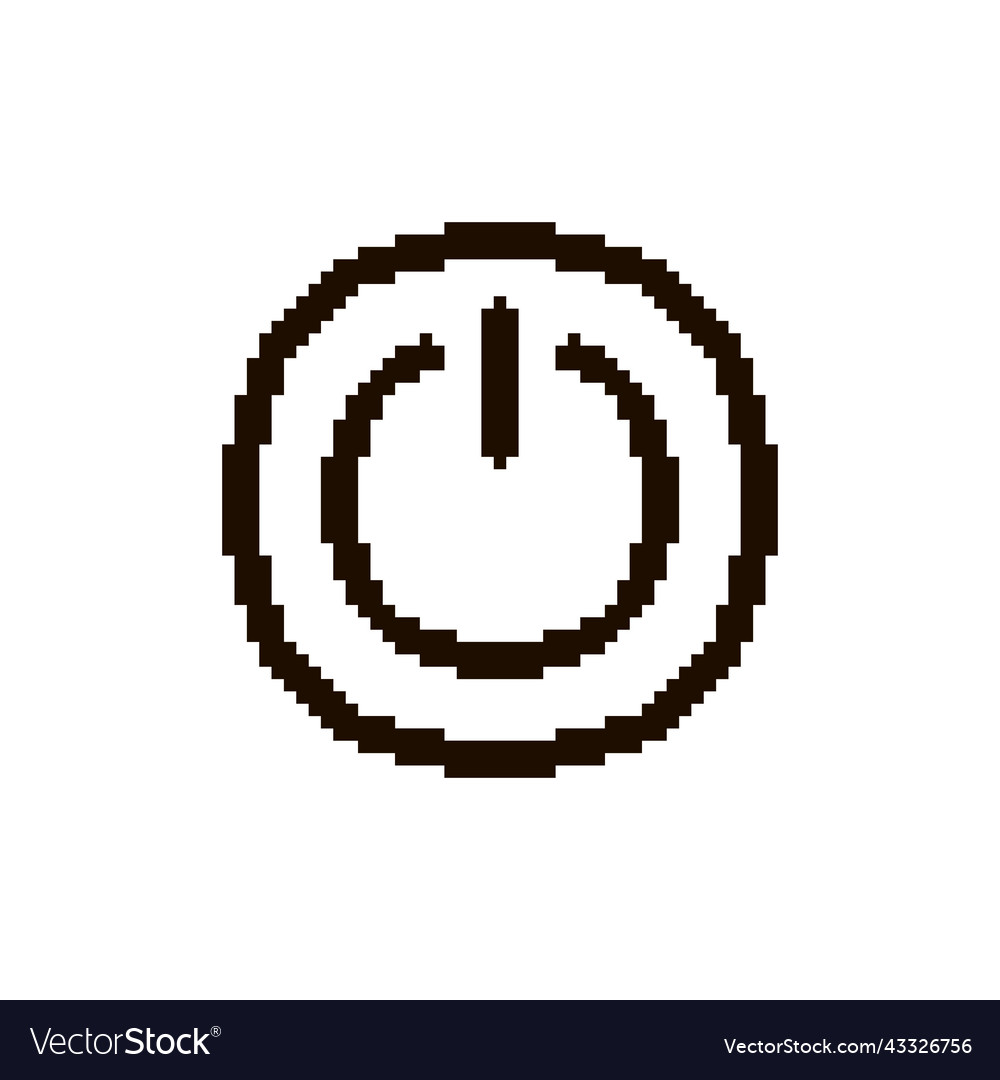 Black icon power on button in round frame vector image Black icon power on button in round frame