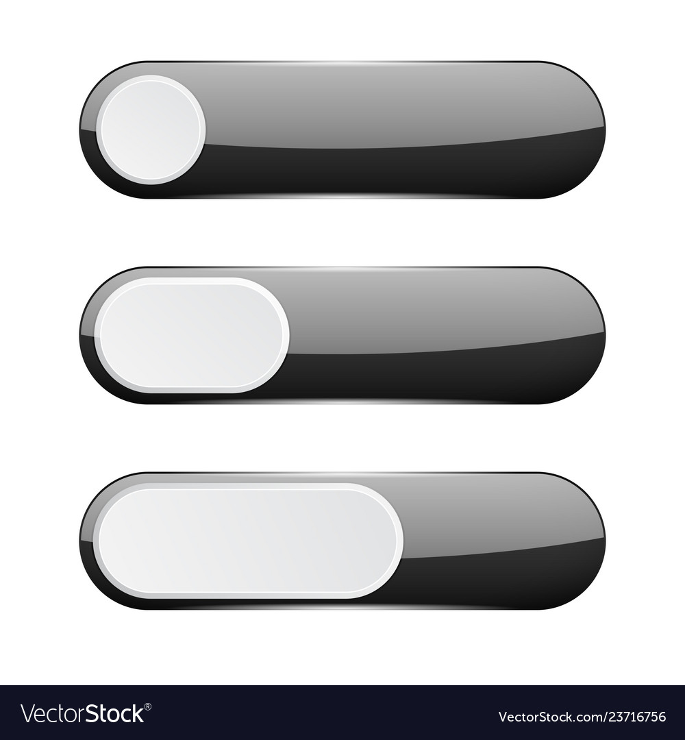 Black menu buttons web 3d icons