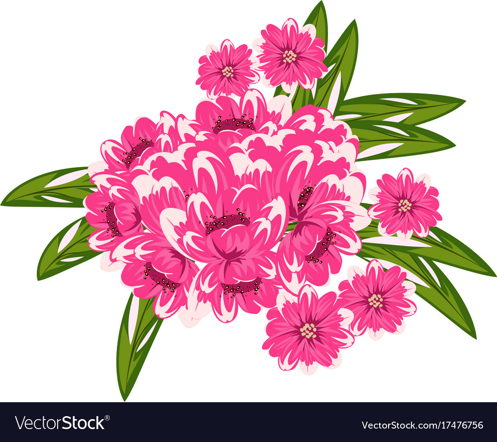 Bouquet of flowers for a postcard Royalty Free Vector Image