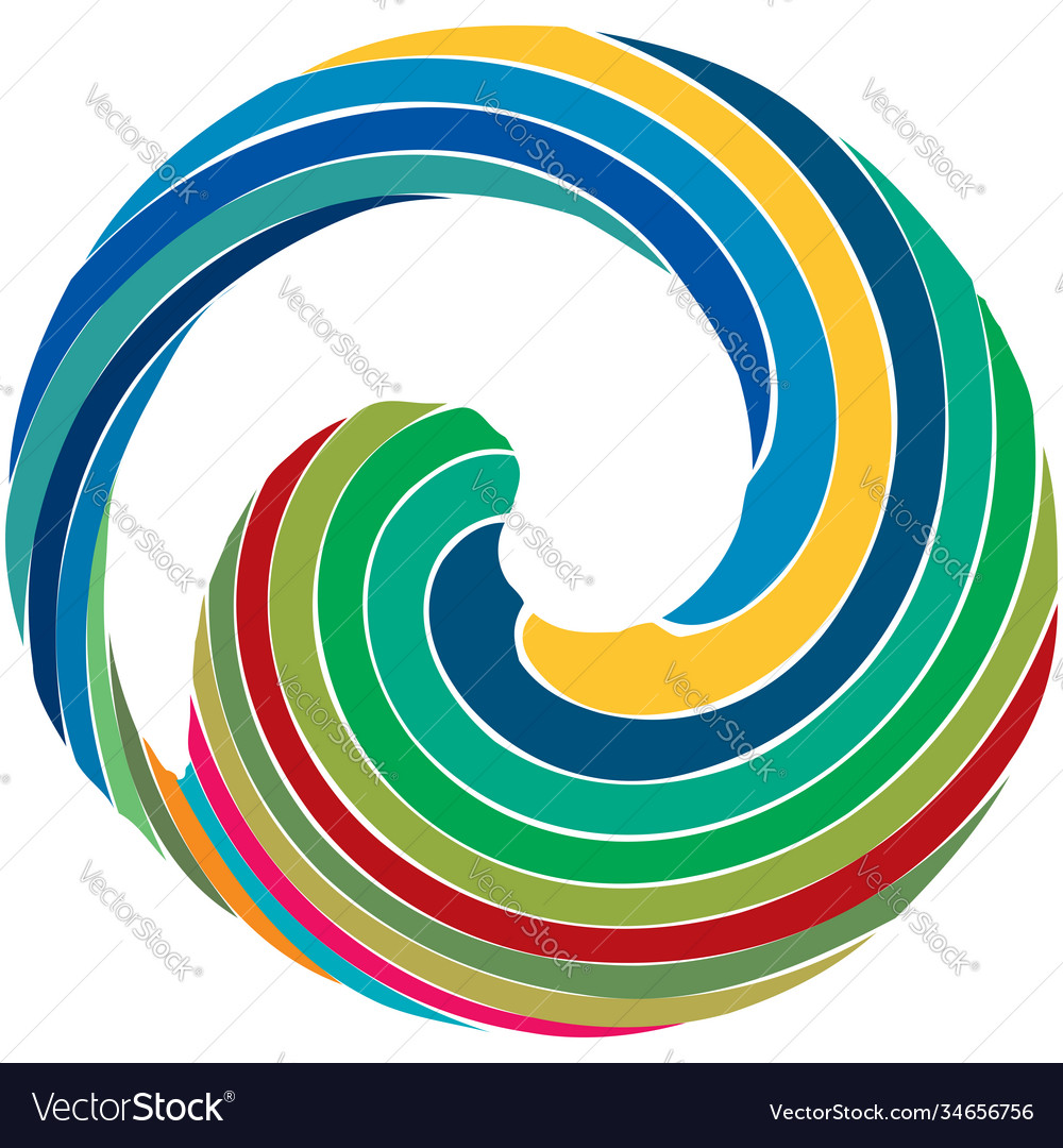 Circular spiral swirl twirl design element