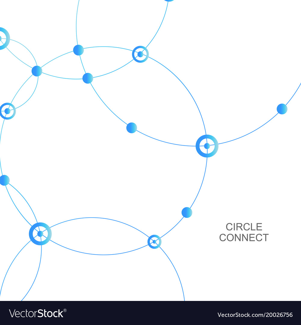 Как соединить круги между собой Connect circle and point with intersections Vector Image