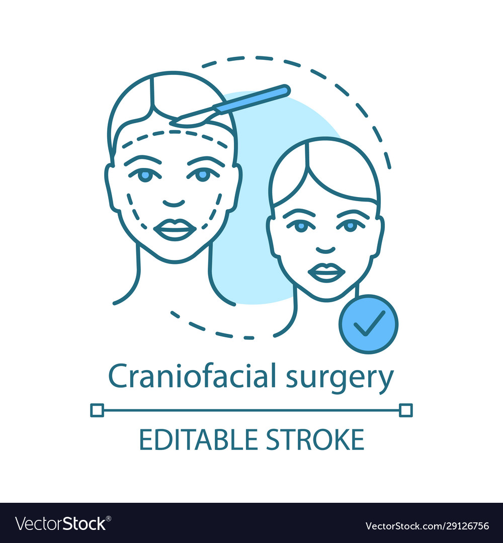 Craniofacial surgery concept icon