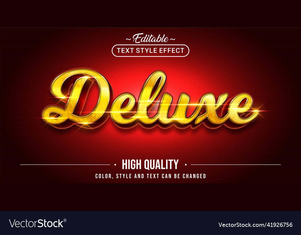 Editable text style effect - deluxe Royalty Free Vector