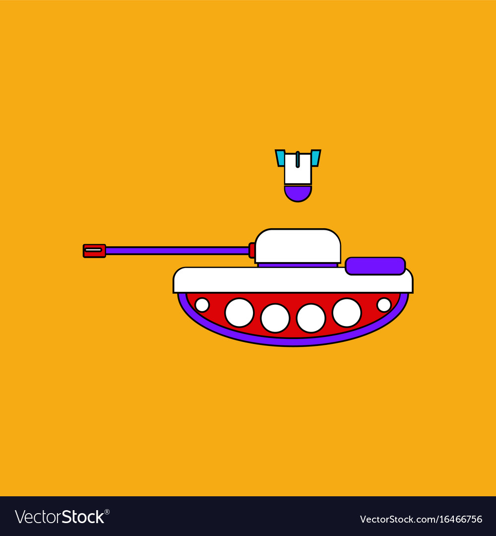 Flat icon design collection tank and mortar shell