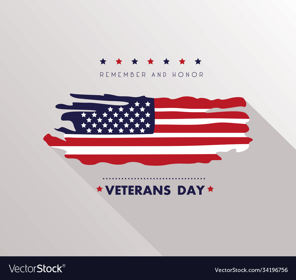 Happy veterans day lettering with usa flag painted