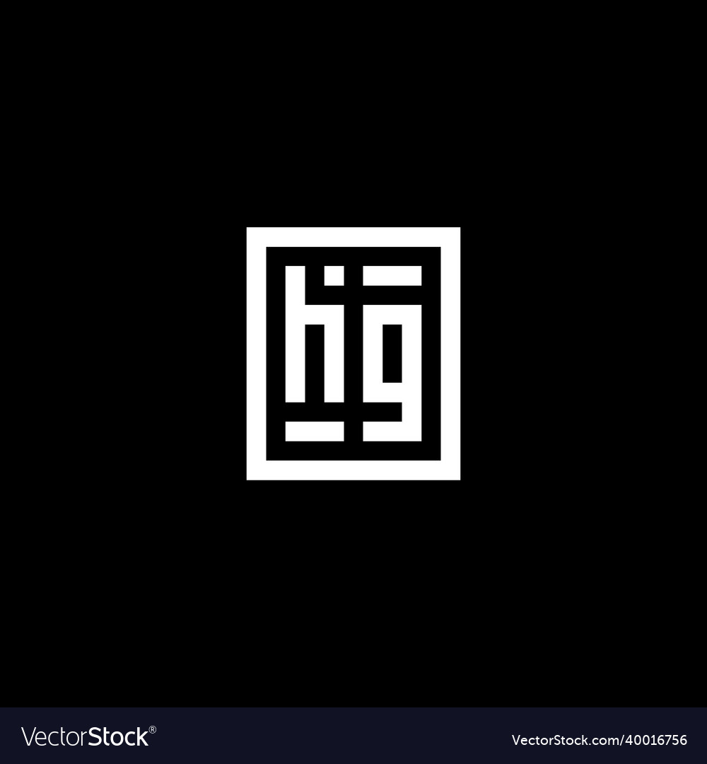 Hg initial logo with square rectangular shape