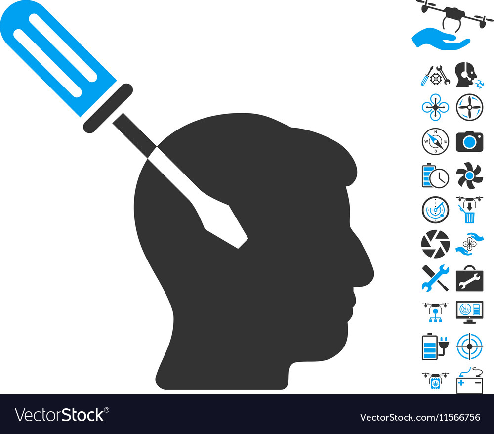 Intellect screwdriver tuning icon with copter