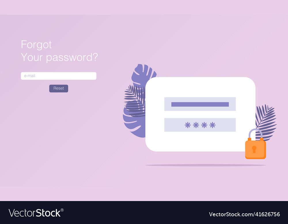 Reset password in flat design vector image Reset password in flat design