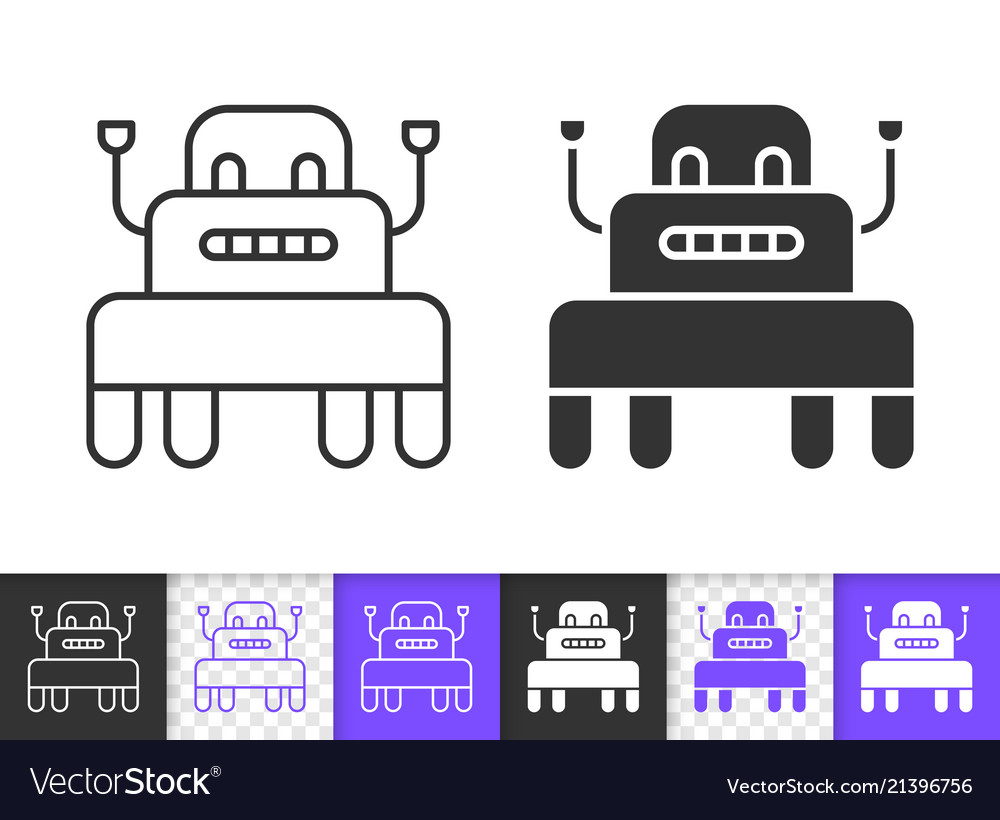 Robot simple black line icon