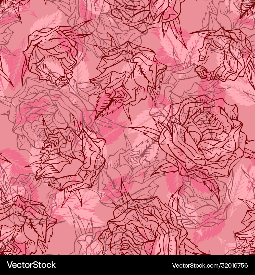 Seamless pattern with roses Royalty Free Vector Image