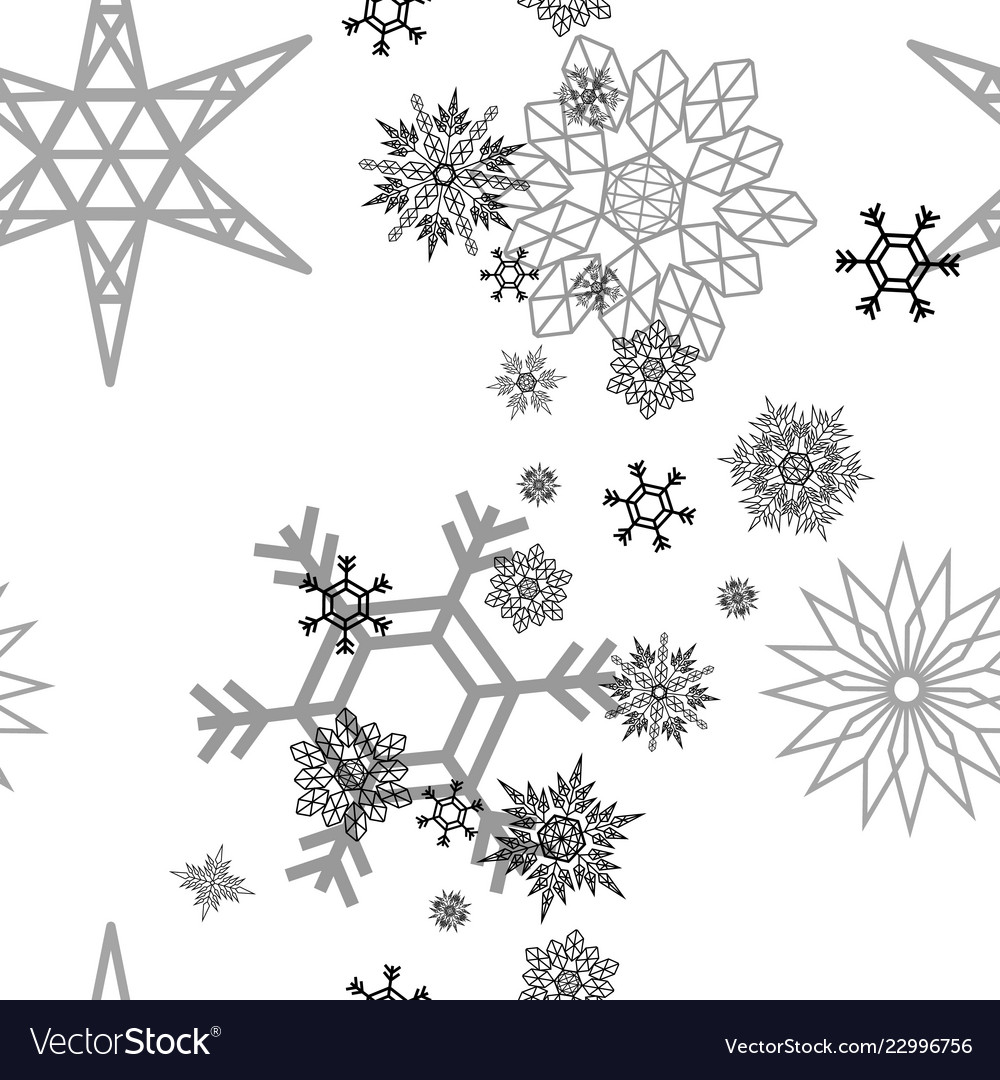 Snowflake pattern white vector image Snowflake pattern white