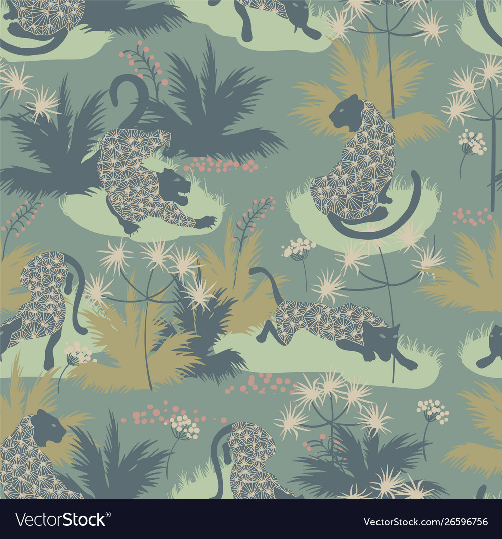 Tiger and leopard pattern geometric style design