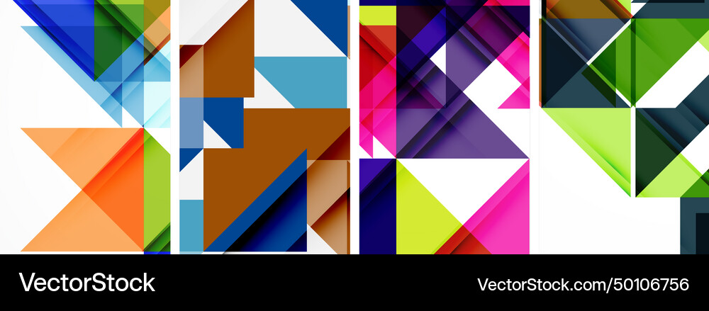 Triangle poster set for wallpaper business card Vector Image