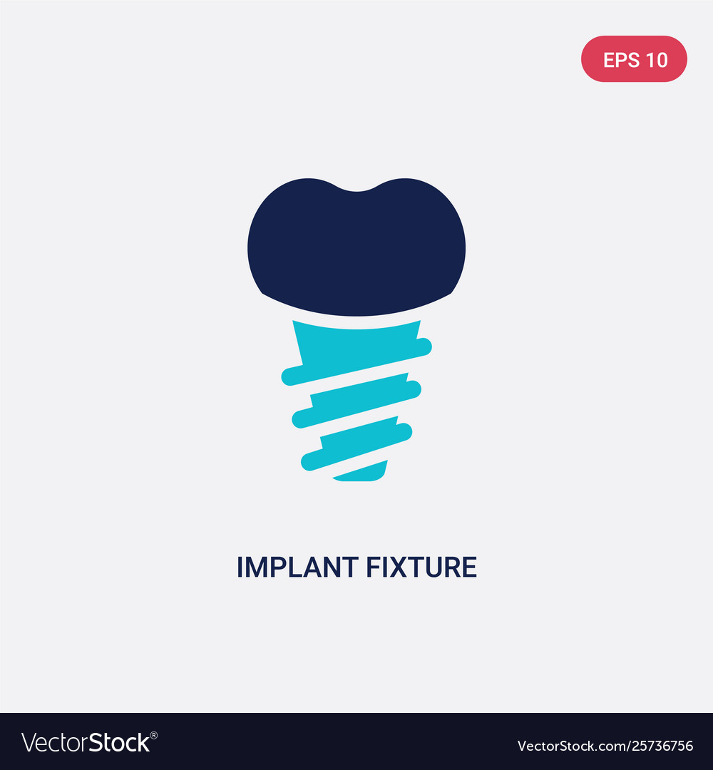 Two color implant fixture icon from dentist