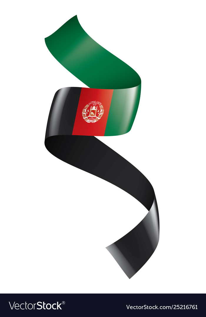 Afghanistan flag on a white