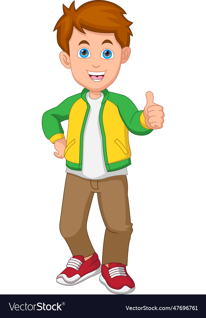 Cartoon Young Boy Thumbs Up Royalty Free Vector Image