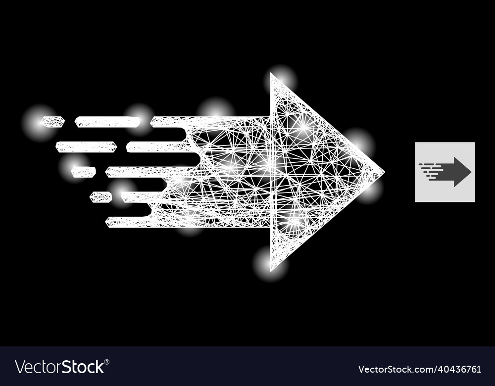 Constellation intersected mesh right arrow vector image Constellation intersected mesh right arrow