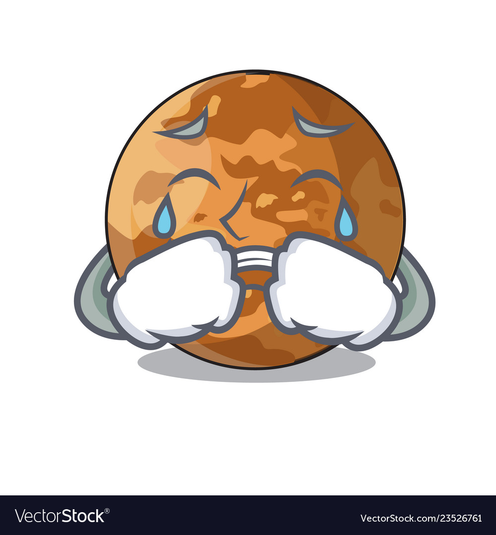 Crying plenet mercury shape in the character Vector Image