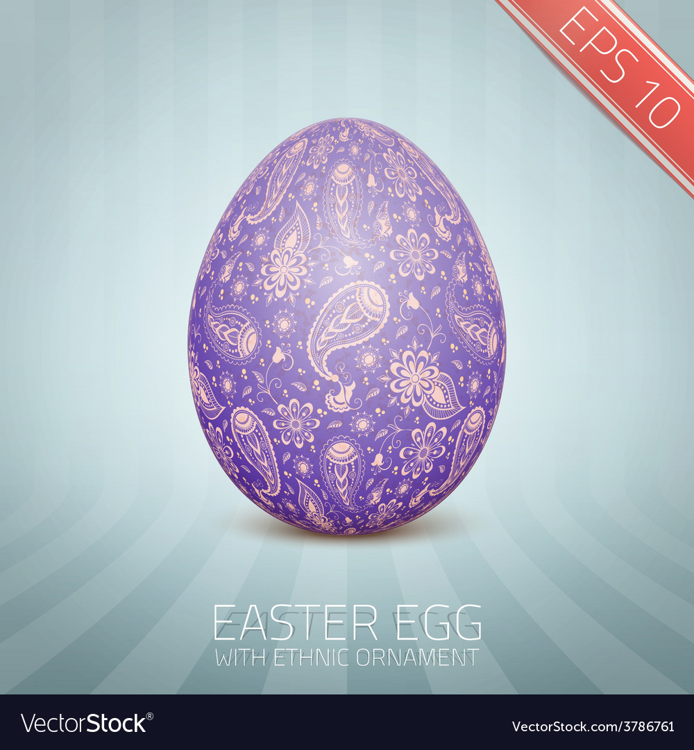 Easter egg with a floral pattern ornament