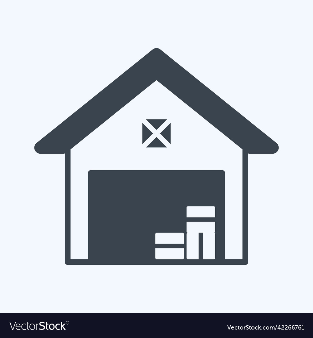 Icon warehouse suitable for garden symbol glyph vector image Icon warehouse suitable for garden symbol glyph