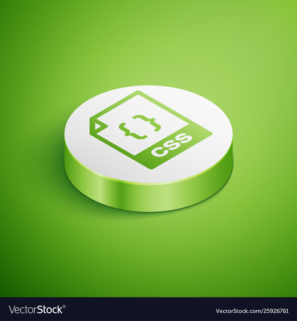 Isometric css file document icon download vector image Isometric css file document icon download