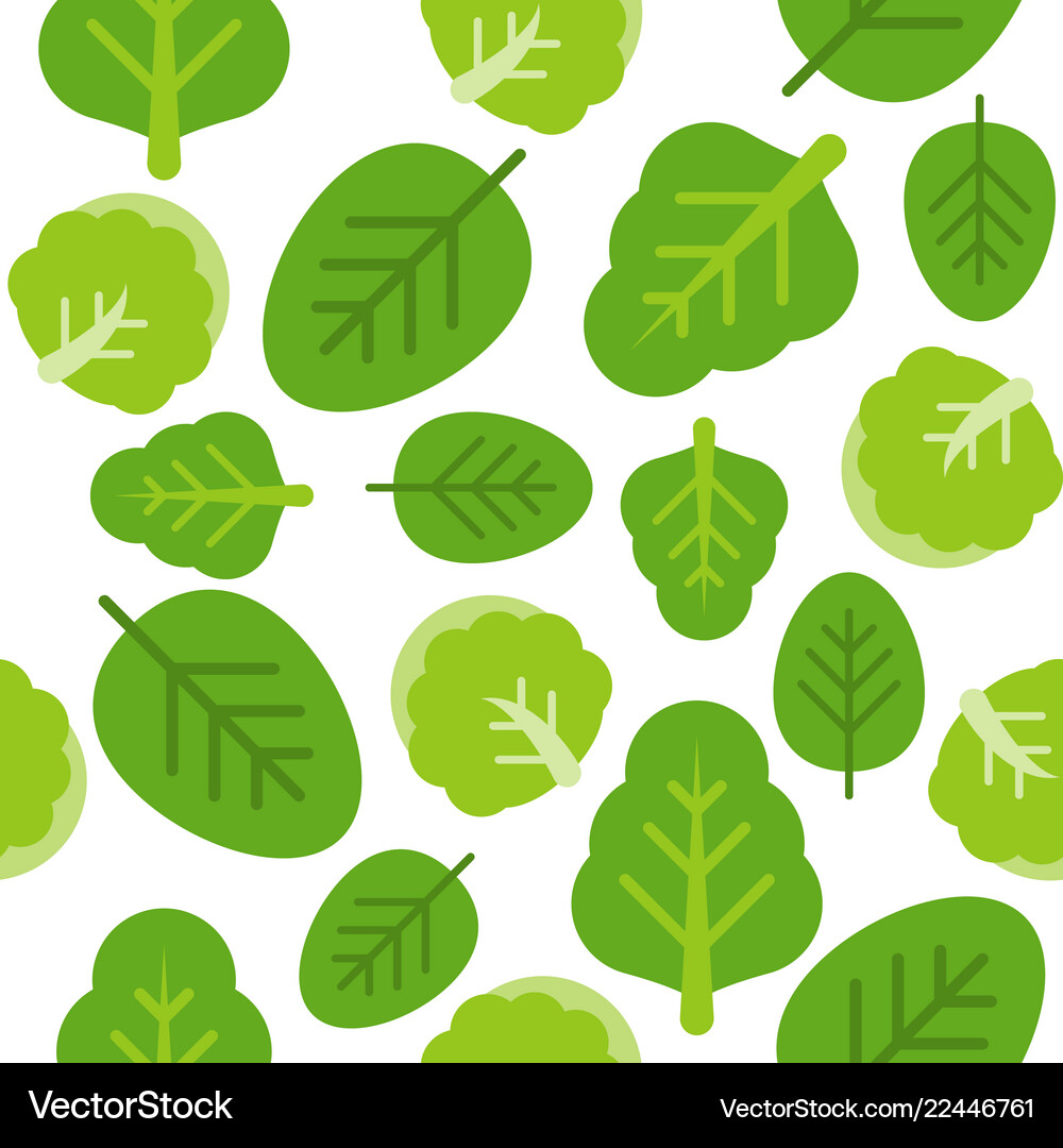 Leaves or vegetable seamless pattern flat design Vector Image