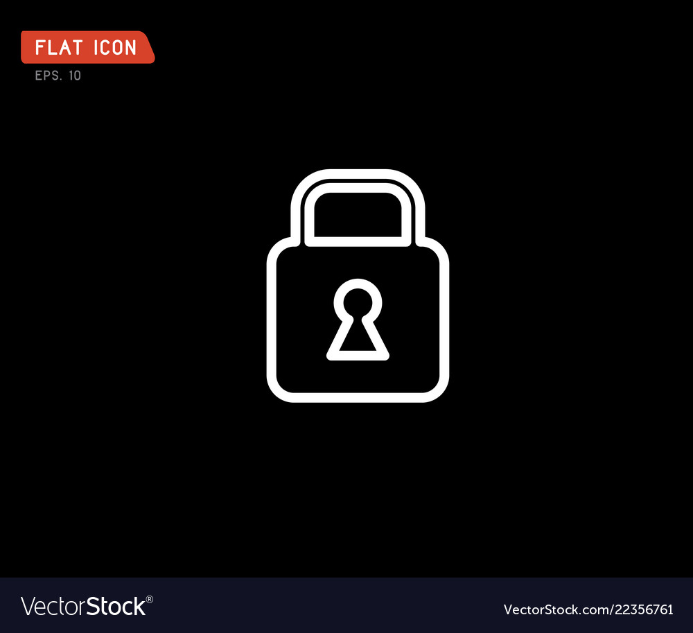 Lock icon flat logo classic style Royalty Free Vector Image