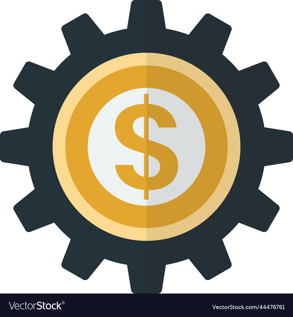 Money and cogs in minimal style