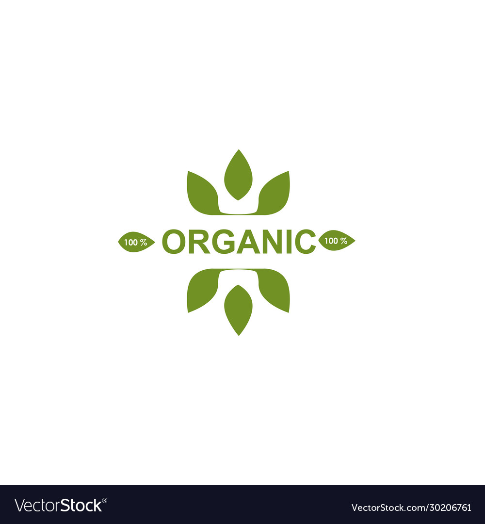 Organic product emblem logo template design Vector Image