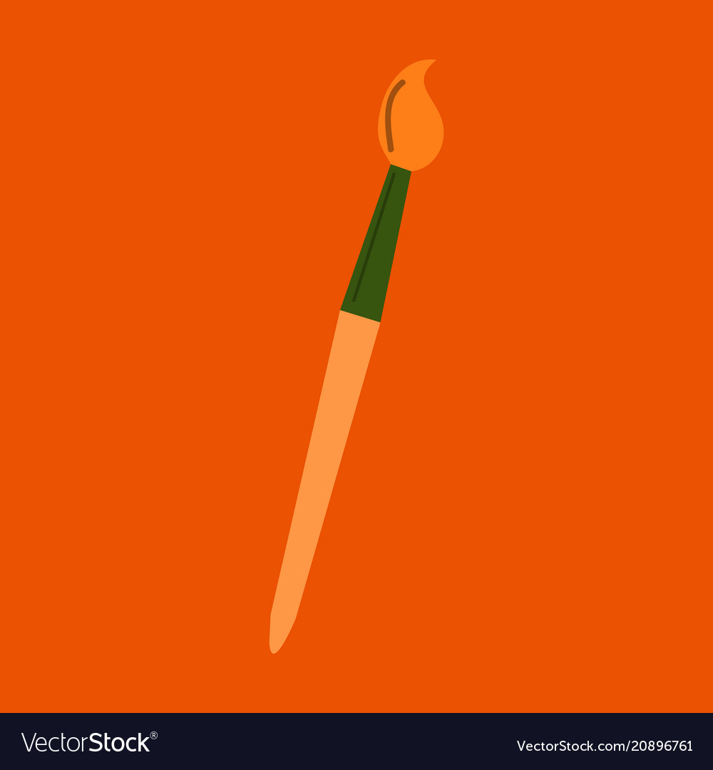 Paint and brush isolated objects on background