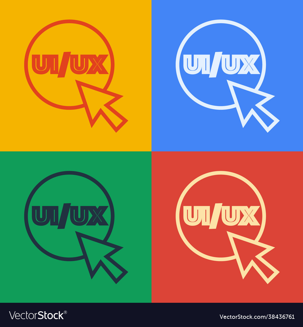 Pop art line ui or ux design icon isolated vector image Pop art line ui or ux design icon isolated