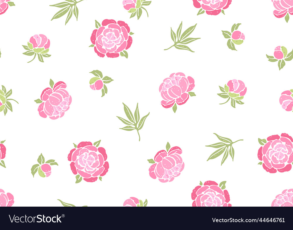 Seamless pattern with peony flowers beautiful vector image Seamless pattern with peony flowers beautiful