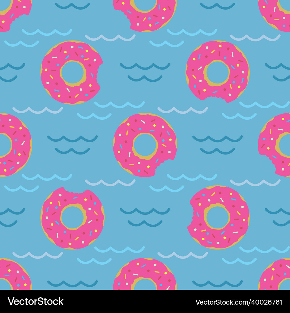 Seamless swimming pool float rings pattern Vector Image