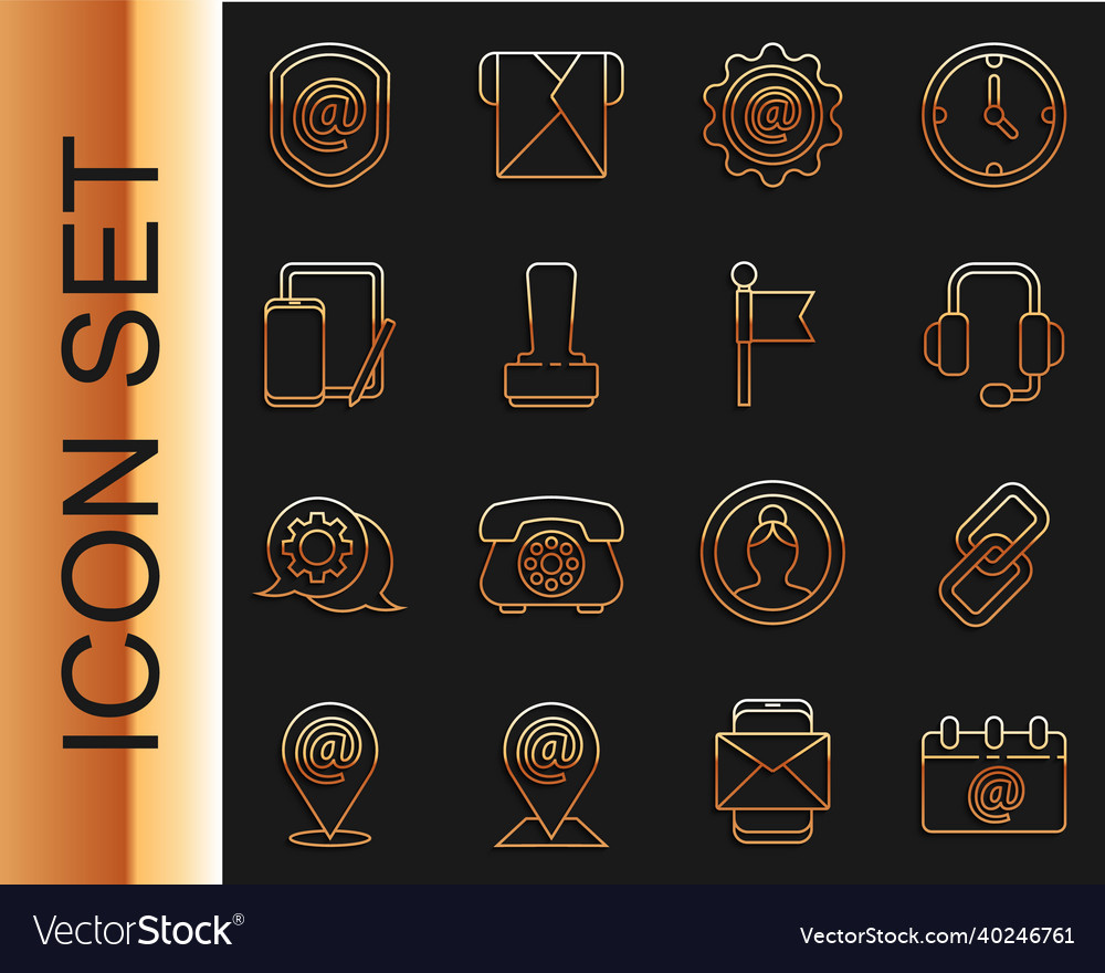 Set line calendar with email chain link vector image Set line calendar with email chain link