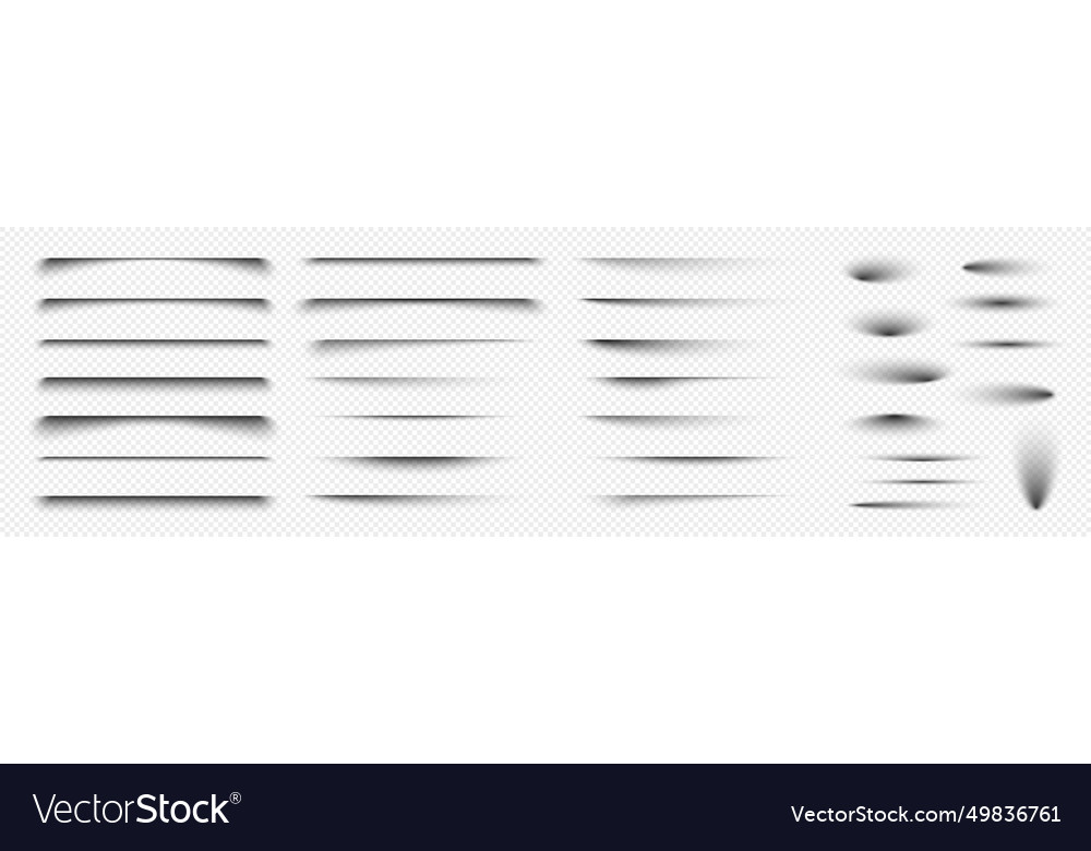 Set of realistic round shadow and effect